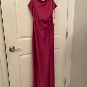 NWT House of Harlow fuchsia silk dress